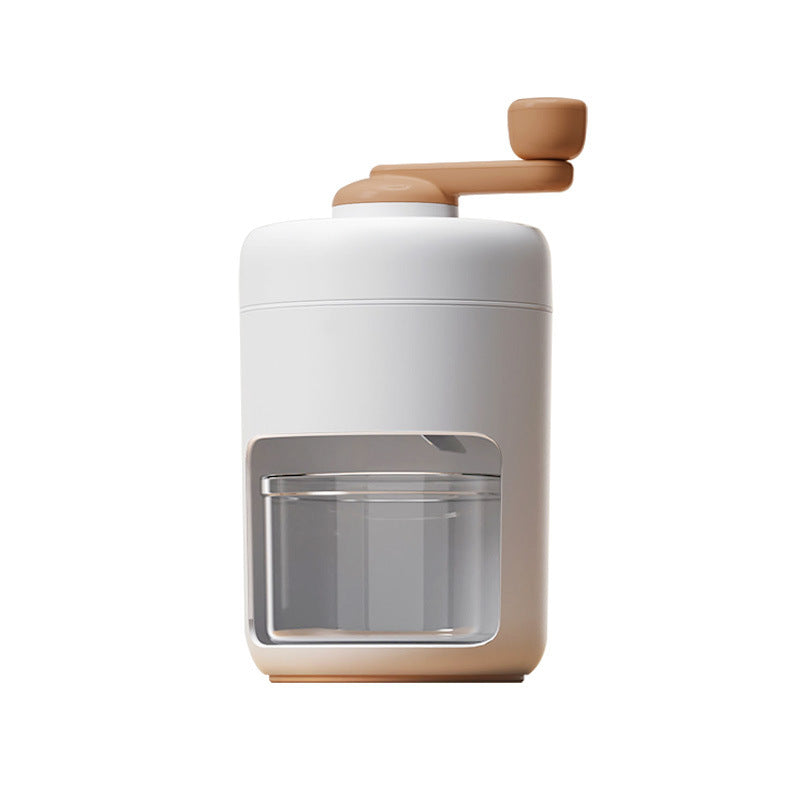 Charchi stainless steel ice crusher with beige handle and transparent container for crushed ice
