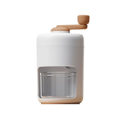 Charchi stainless steel ice crusher with beige handle and transparent container for crushed ice